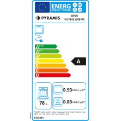 Pyramis PO78021008PIX Φούρνος άνω Πάγκου 78lt χωρίς Εστίες Π59.5εκ. Inox 034069901